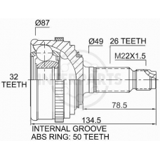 OJ-0850 InterParts Шарнирный комплект, приводной вал