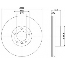 8DD 355 107-711 HELLA Тормозной диск