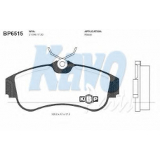 BP-6515 KAVO PARTS Комплект тормозных колодок, дисковый тормоз