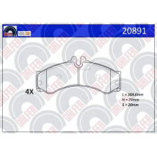 20891 GALFER Комплект тормозных колодок, дисковый тормоз