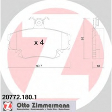 20772.180.1 ZIMMERMANN Комплект тормозных колодок, дисковый тормоз