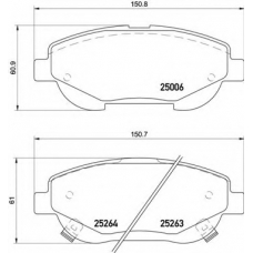 P 83 148 BREMBO Комплект тормозных колодок, дисковый тормоз