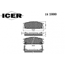 181000 ICER Комплект тормозных колодок, дисковый тормоз