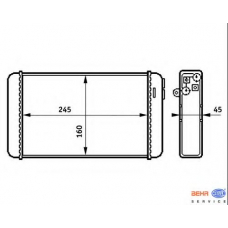 8FH 351 313-281 HELLA Теплообменник, отопление салона