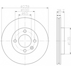 8DD 355 100-181 HELLA Тормозной диск