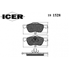 181528 ICER Комплект тормозных колодок, дисковый тормоз