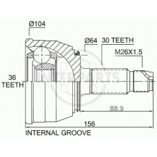 OJ-0848 InterParts Шарнирный комплект, приводной вал