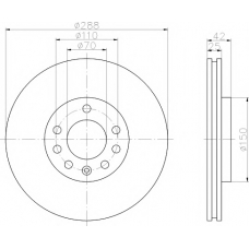 8DD 355 104-682 HELLA PAGID Тормозной диск