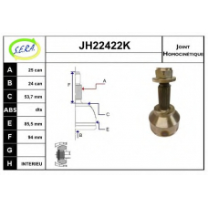 JH22422K SERA Шарнирный комплект, приводной вал