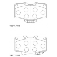 KD2204 ASIMCO Комплект тормозных колодок, дисковый тормоз