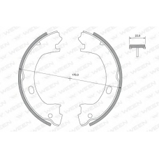 152-2491 WEEN Комплект тормозных колодок, стояночная тормозная с