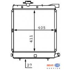 8MK 376 707-721 HELLA Радиатор, охлаждение двигателя