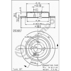 08.9163.10 BREMBO Тормозной диск