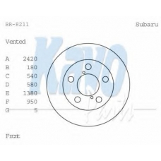 BR-8211 KAVO PARTS Тормозной диск