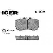 151640 ICER Комплект тормозных колодок, дисковый тормоз