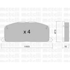 22-0108-0 METELLI Комплект тормозных колодок, дисковый тормоз