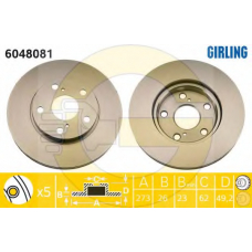 6048081 GIRLING Тормозной диск
