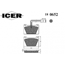 180652 ICER Комплект тормозных колодок, дисковый тормоз
