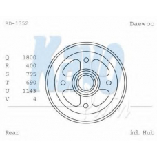 BD-1352 KAVO PARTS Тормозной барабан