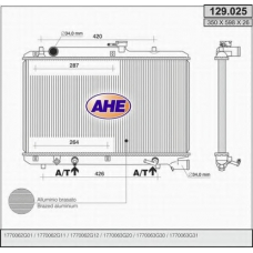 129.025 AHE Радиатор, охлаждение двигателя