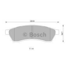 0 986 AB1 463 BOSCH Комплект тормозных колодок, дисковый тормоз