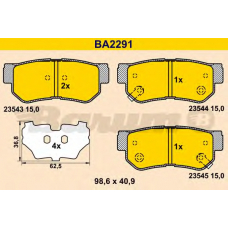 BA2291 BARUM Комплект тормозных колодок, дисковый тормоз
