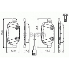 0 986 TB3 162 BOSCH Комплект тормозных колодок, дисковый тормоз