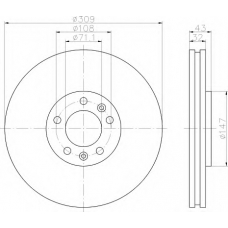 8DD 355 108-421 HELLA Тормозной диск