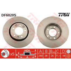 DF6020S TRW Тормозной диск
