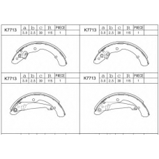 K7713 ASIMCO Комплект тормозных колодок