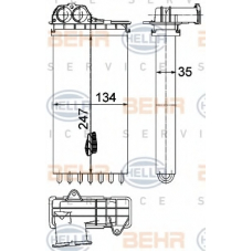 8FH 351 315-561 HELLA Теплообменник, отопление салона