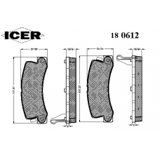 180612 ICER Комплект тормозных колодок, дисковый тормоз