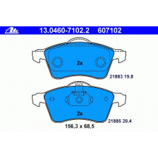 13.0460-7102.2 ATE Комплект тормозных колодок, дисковый тормоз