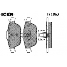181863 ICER Комплект тормозных колодок, дисковый тормоз
