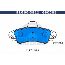 B1.G102-0885.2 GALFER Комплект тормозных колодок, дисковый тормоз