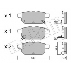 22-0915-0 METELLI Комплект тормозных колодок, дисковый тормоз