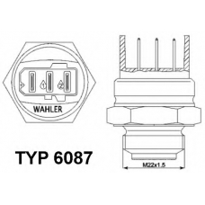 6087.87D WAHLER Термовыключатель, вентилятор радиатора