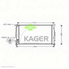 31-0024 KAGER Радиатор, охлаждение двигателя