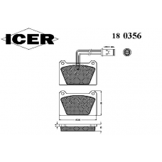 180356 ICER Комплект тормозных колодок, дисковый тормоз