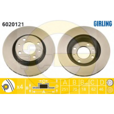 6020121 GIRLING Тормозной диск