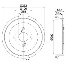 8DT 355 301-901 HELLA PAGID Тормозной барабан