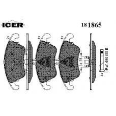181865 ICER Комплект тормозных колодок, дисковый тормоз