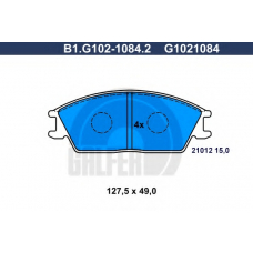 B1.G102-1084.2 GALFER Комплект тормозных колодок, дисковый тормоз