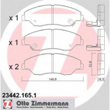 23442.165.1 ZIMMERMANN Комплект тормозных колодок, дисковый тормоз