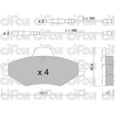 822-144-0 CIFAM Комплект тормозных колодок, дисковый тормоз