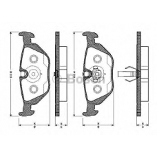 0 986 TB2 595 BOSCH Комплект тормозных колодок, дисковый тормоз