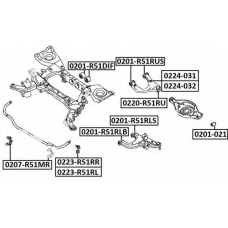 0201-R51RLB ASVA Подвеска, рычаг независимой подвески колеса