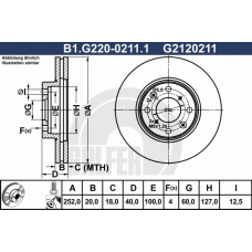 B1.G220-0211.1 GALFER Тормозной диск
