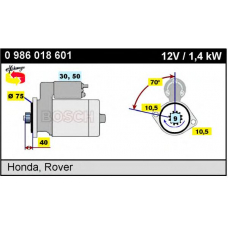 0 986 018 601 BOSCH Стартер