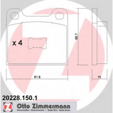20228.150.1 ZIMMERMANN Комплект тормозных колодок, дисковый тормоз